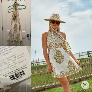 Elegant Floral Halter Mini Dress